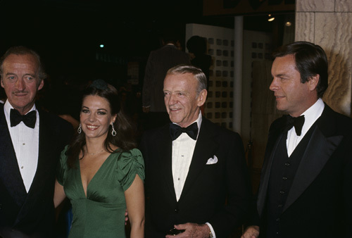 Robert Wagner with David Niven, Natalie Wood and Fred Astaire circa 1970s