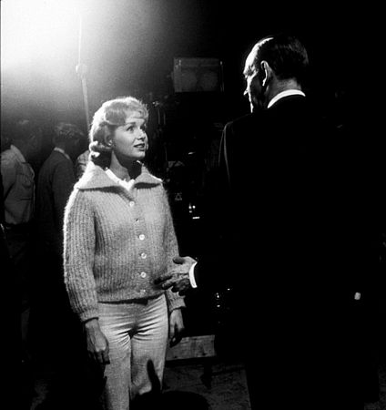 Debbie Reynolds and Fred Astaire on the set of 