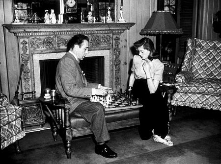 Humphrey Bogart and Lauren Bacall at their Benedict Canyon home, CA, circa 1949.