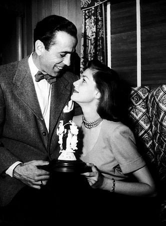 Humphrey Bogart and Lauren Bacall at their Benedict Canyon home, CA, circa 1945.