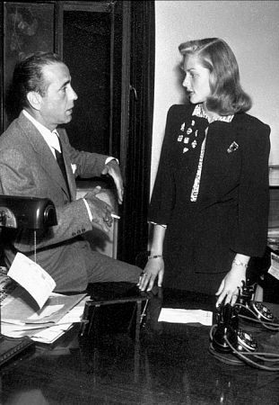 Humphrey Bogart and Lauren Bacall, circa 1945.