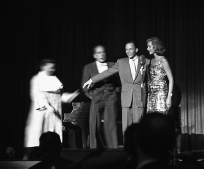 Humphrey Bogart, Frank Sinatra and Lauren Bacall circa 1955