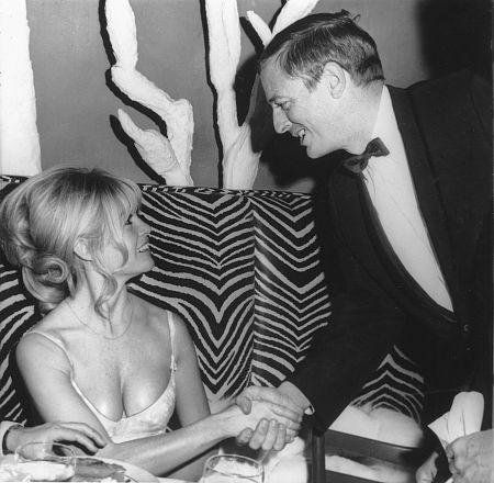 Brigitte Bardot with William Buckley Jr. at El Morocco night club December 18, 1965