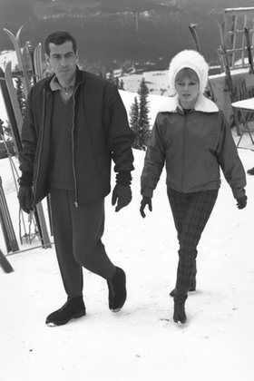 Brigitte Bardot with Roger Vadim February 1961