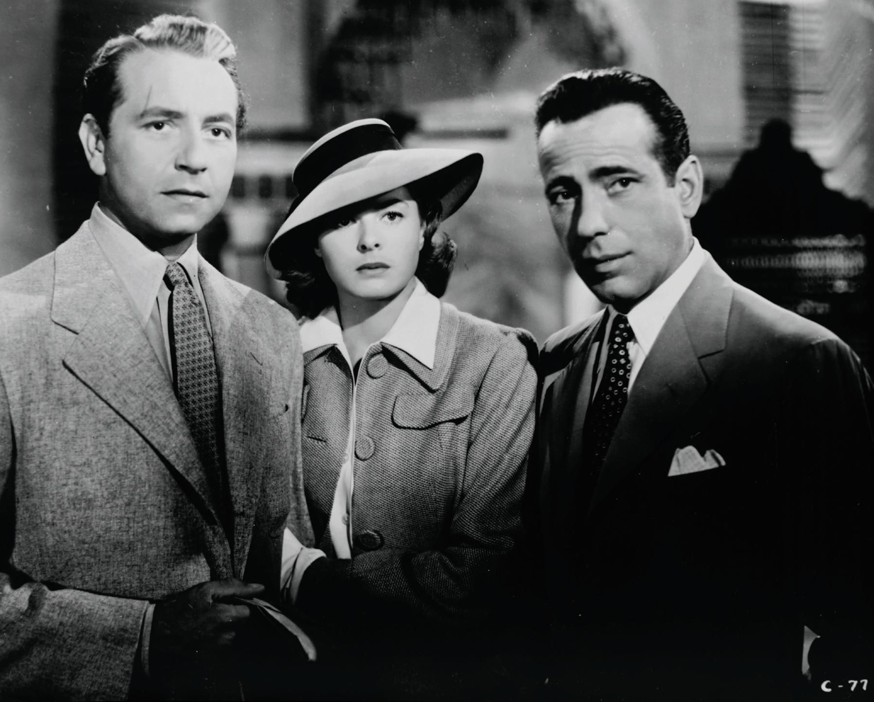 Still of Ingrid Bergman, Humphrey Bogart and Paul Henreid in Kasablanka (1942)