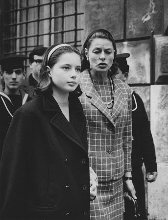 Ingrid Bergman With daughter Isabella Rossellini in Rome