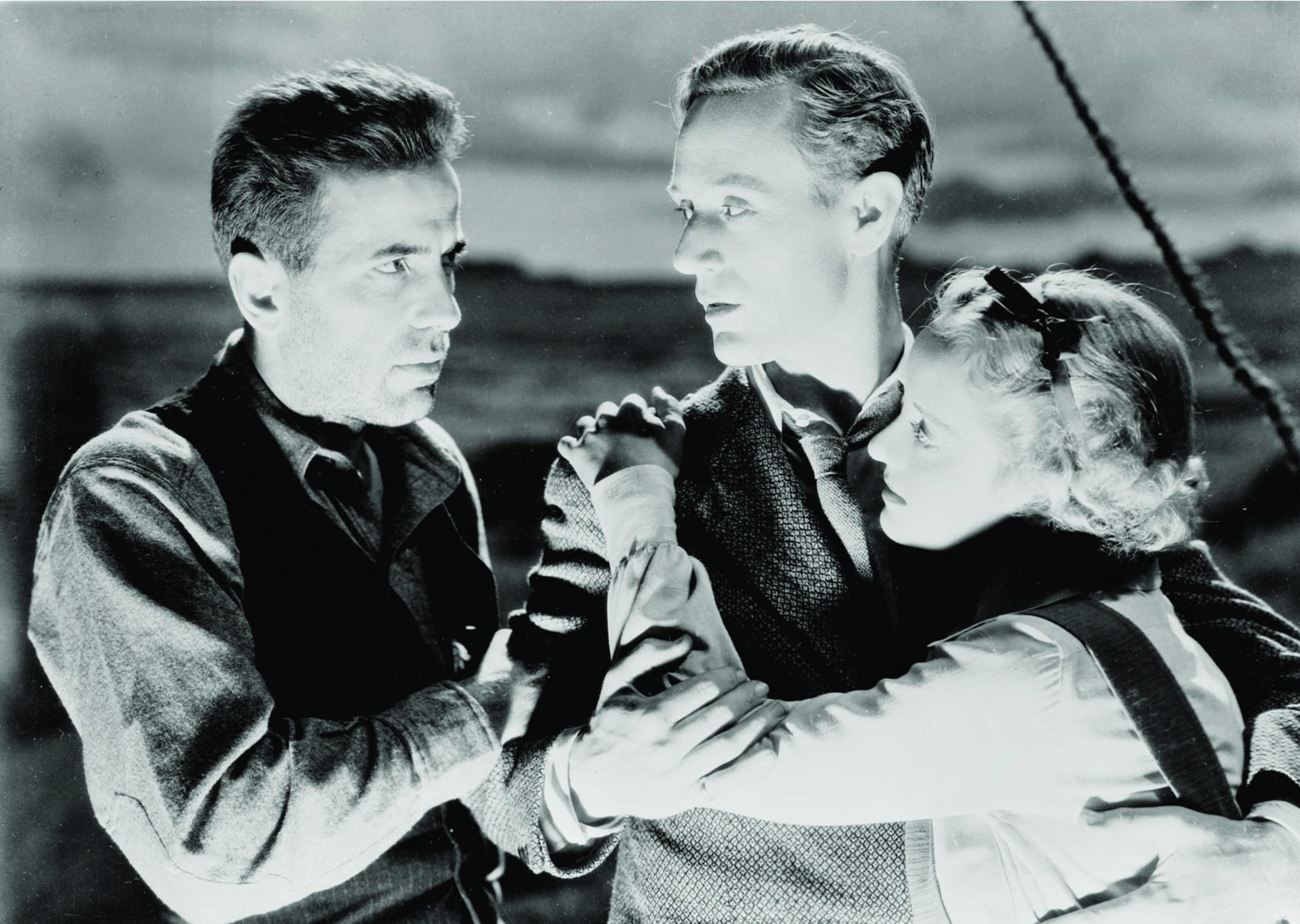 Still of Humphrey Bogart, Bette Davis and Leslie Howard in The Petrified Forest (1936)