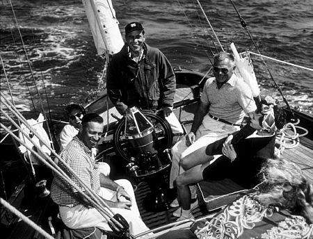 Humphrey Bogart and friends on his yacht, 