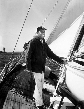 Humphrey Bogart on his yacht, 