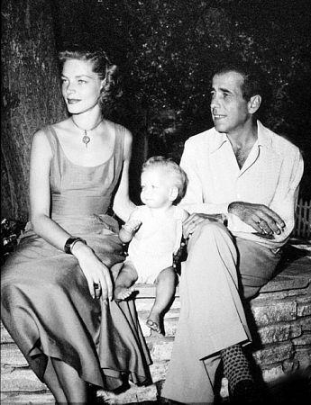 Humphrey Bogart, Lauren Bacall, and their son, Stephen, circa 1949.