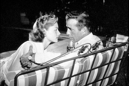 Humphrey Bogart and Lauren Bacall at home, circa 1948.