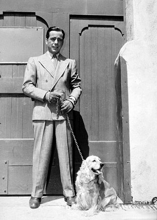 With his dog, 1945.