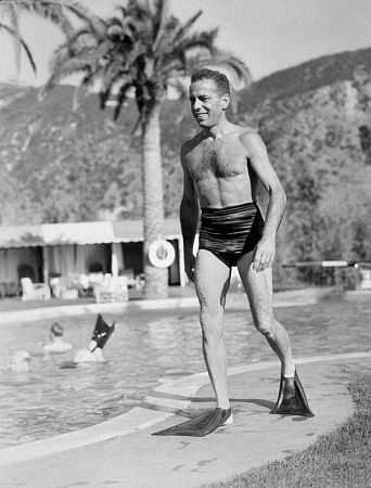 Humphrey Bogart in swimsuit, c. 1945