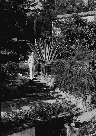 In his backyard, 1940.