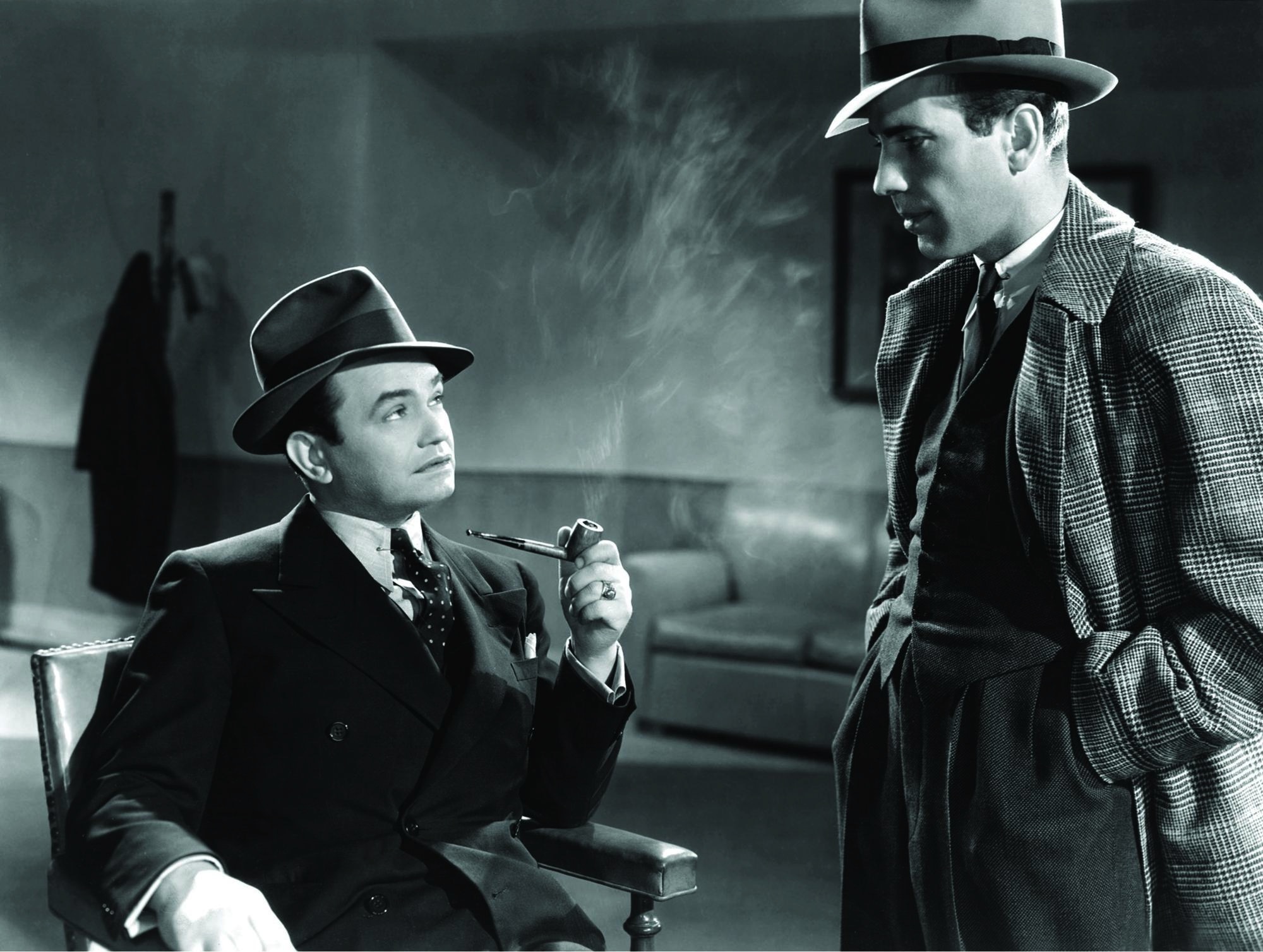 Still of Humphrey Bogart and Edward G. Robinson in Bullets or Ballots (1936)