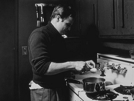 Marlon Brando in the kitchen of his Beverly Glen home, Los Angeles