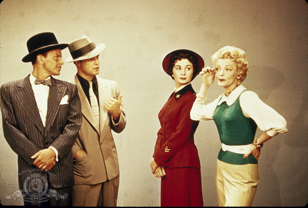 Still of Marlon Brando, Frank Sinatra, Jean Simmons and Vivian Blaine in Guys and Dolls (1955)
