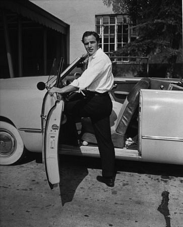 Marlon Brando with his 1950 Ford