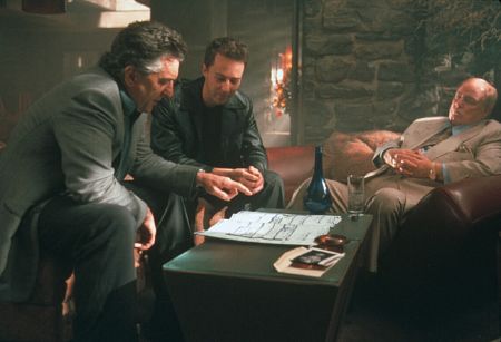 Still of Marlon Brando, Robert De Niro and Edward Norton in The Score (2001)