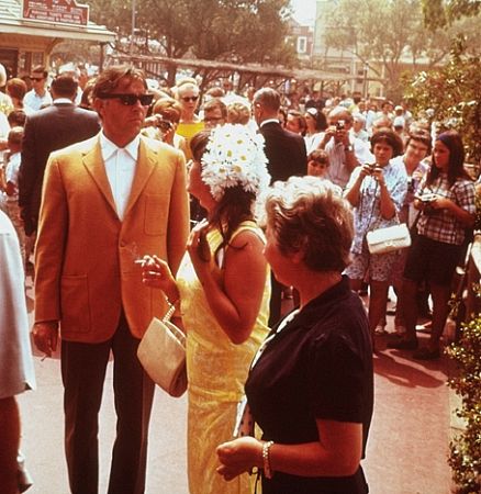 Elizabeth Taylor, Richard Burton and daughter Kate Burton at Disneyland