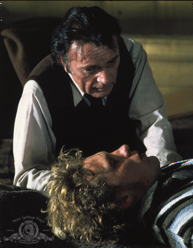 Still of Richard Burton and Peter Firth in Equus (1977)