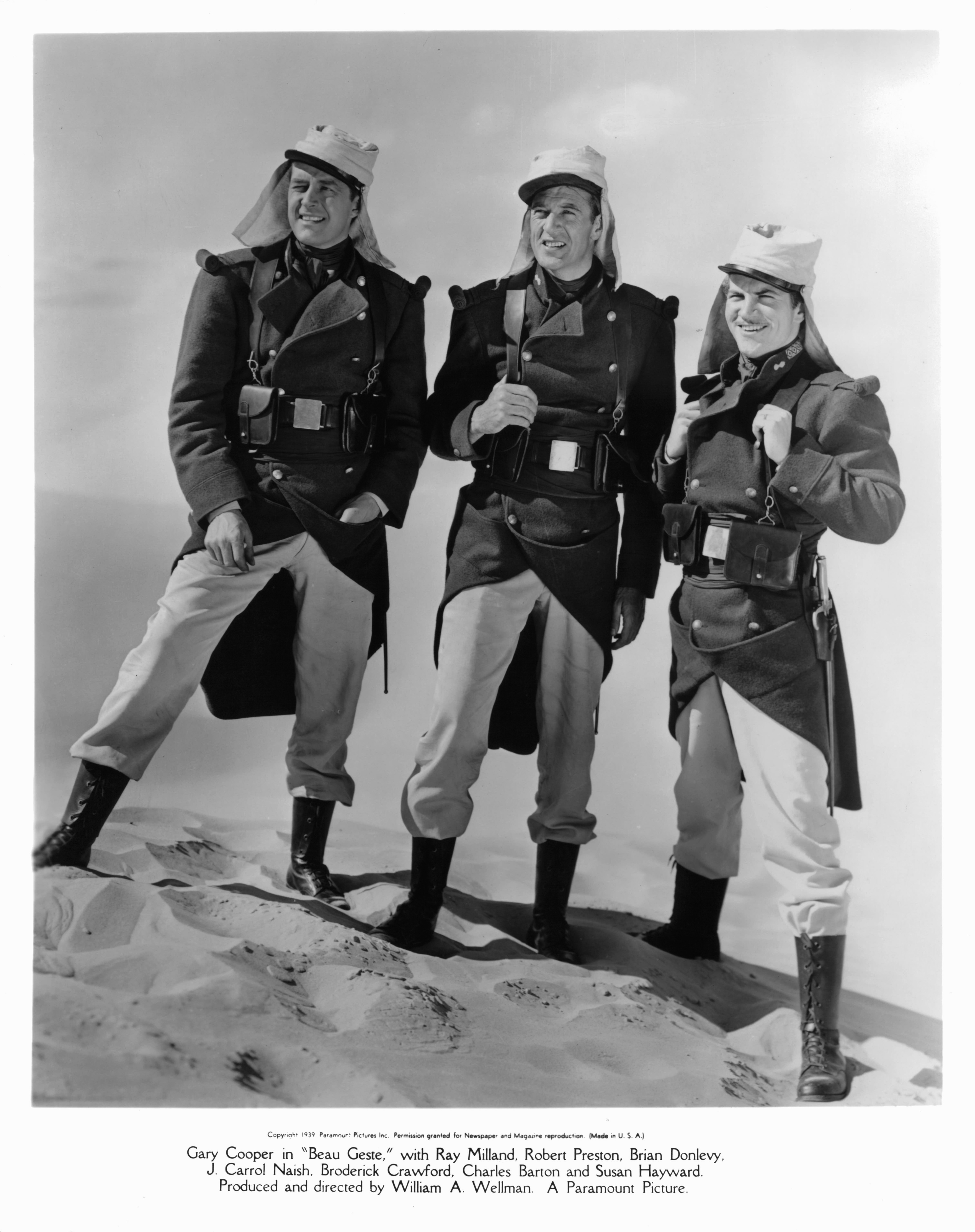 Still of Gary Cooper, Ray Milland and Robert Preston in Beau Geste (1939)
