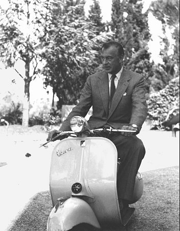Gary Cooper on a Vespa Scooter C. 1958