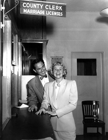 Doris Day, Marty Melcher On their wedding day 1951