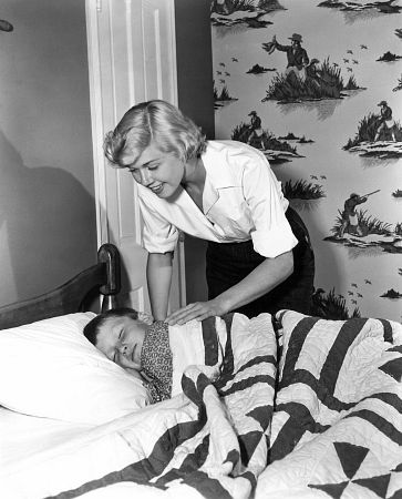 Doris Day Tucking son Terry to bed