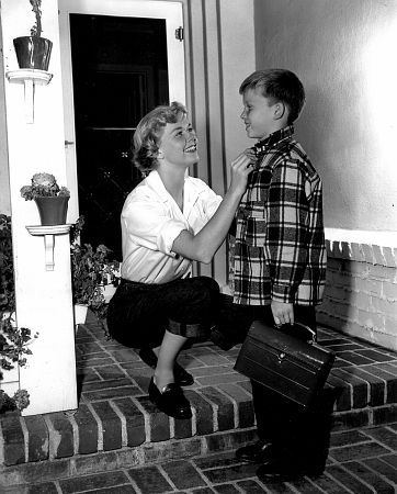 Doris Day Seeing son Terry off to school
