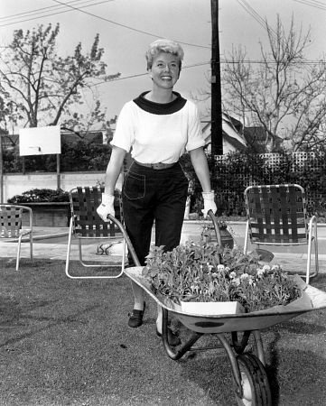Doris Day at home in her garden
