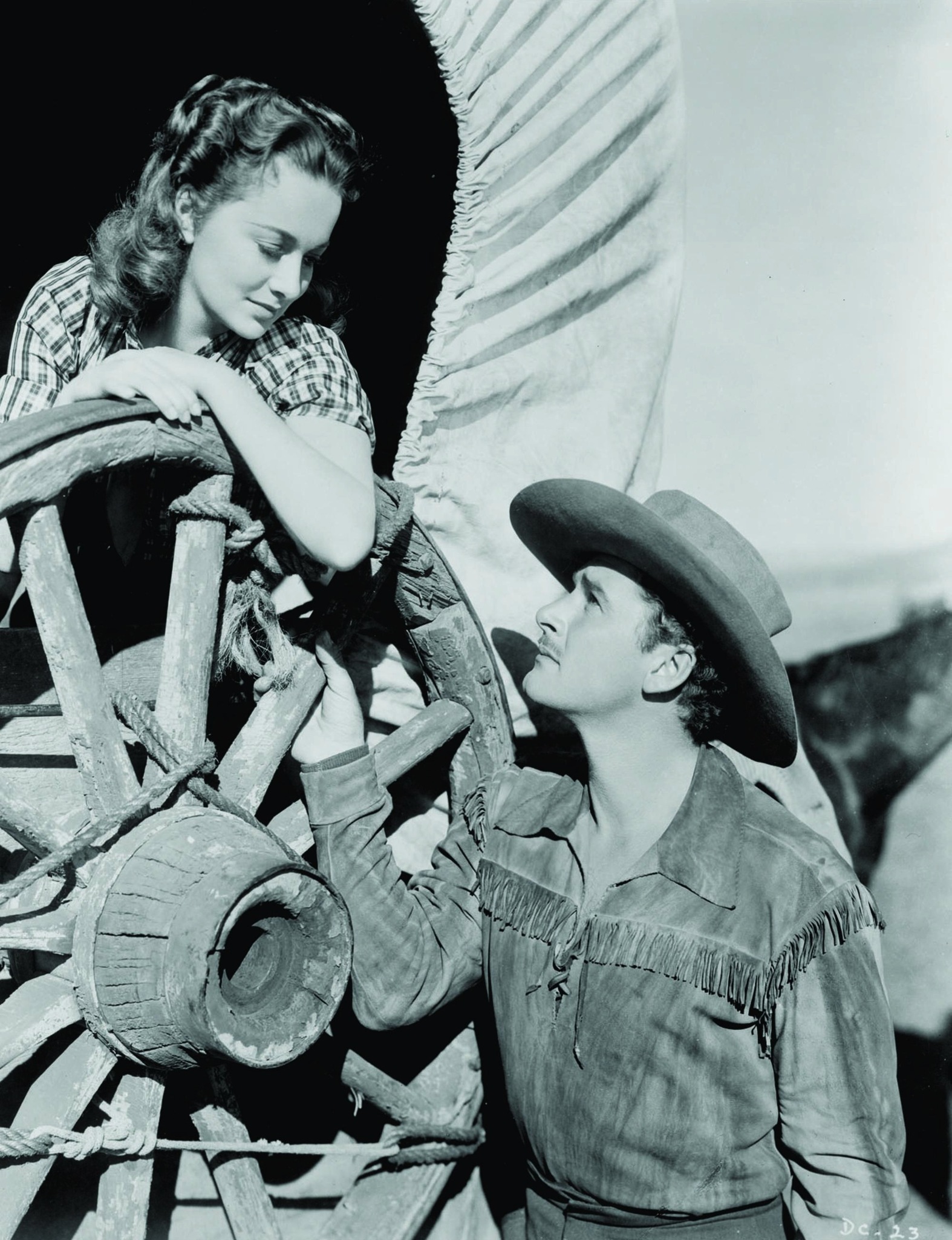 Still of Olivia de Havilland and Errol Flynn in Dodge City (1939)