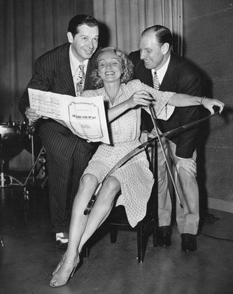 Marlene Dietrich, Milton Berle, Leo Durocher on Berle's radio show 