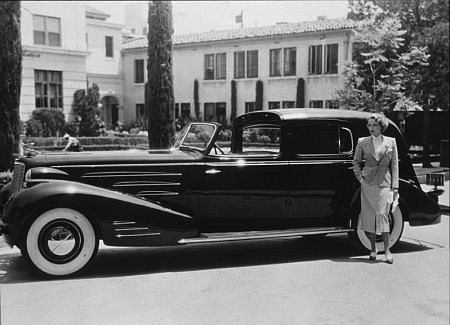 Marlene Dietrich with her Cadillac Town Car C. 1935