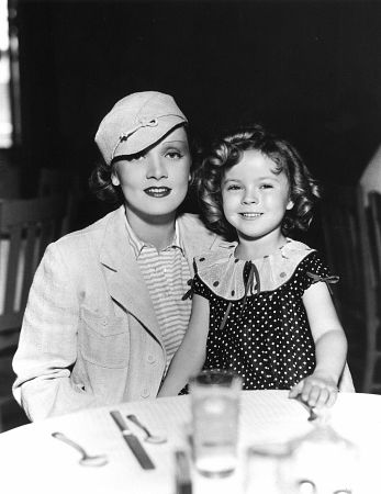 Marlene Dietrich and Shirley Temple, c. 1934.