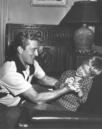 Kirk Douglas with his son Michael Douglas