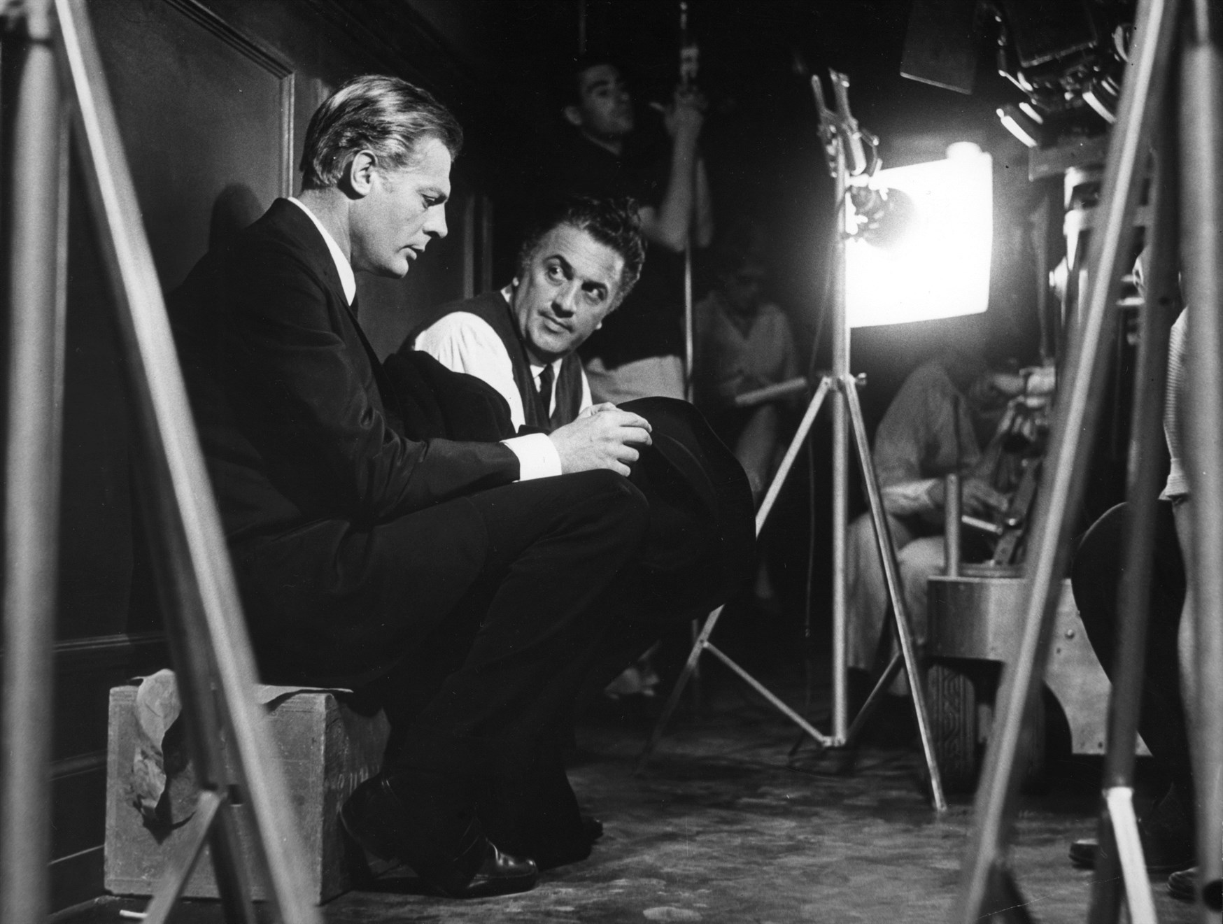 Federico Fellini and Marcello Mastroianni