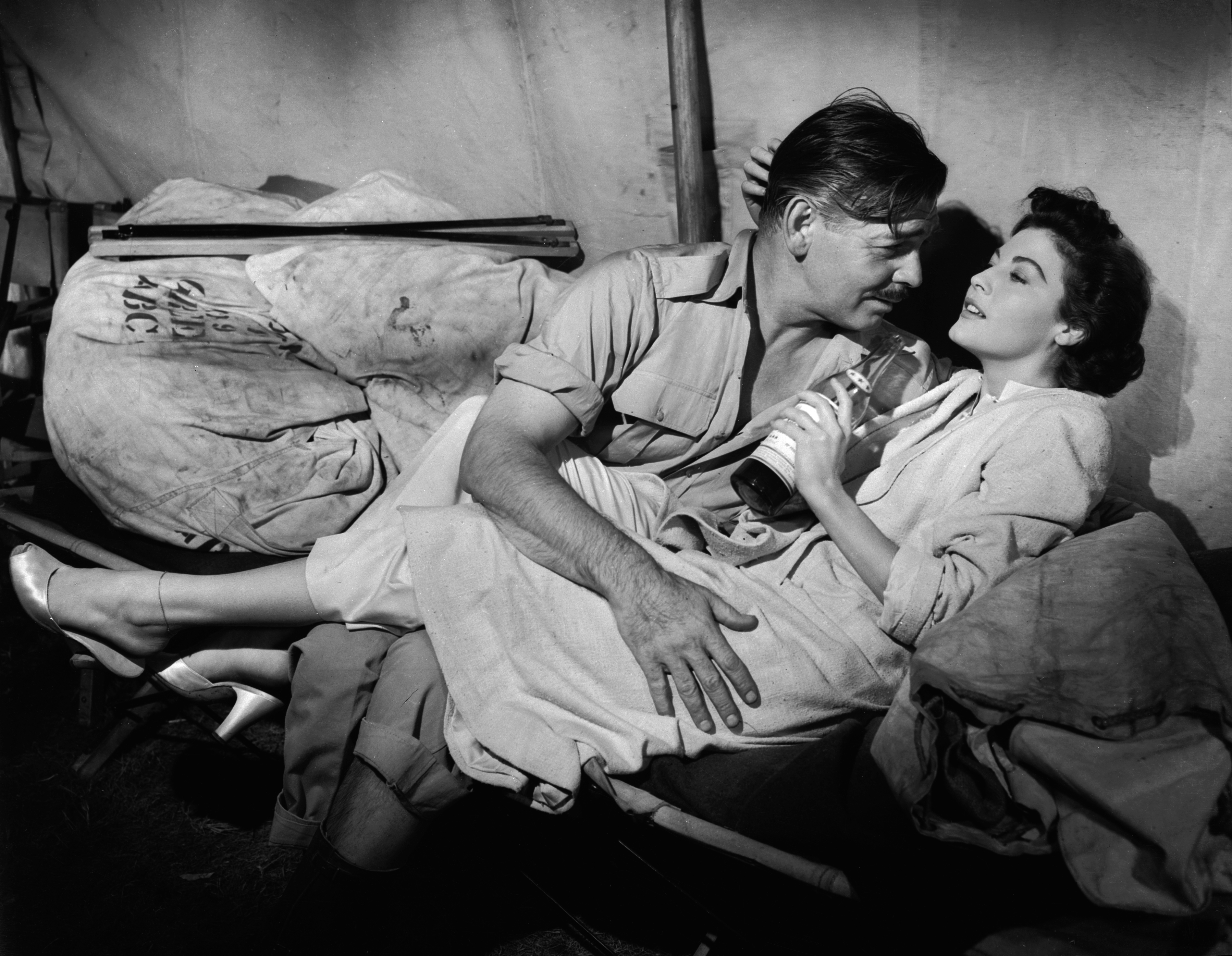 Still of Clark Gable and Ava Gardner in Mogambo (1953)