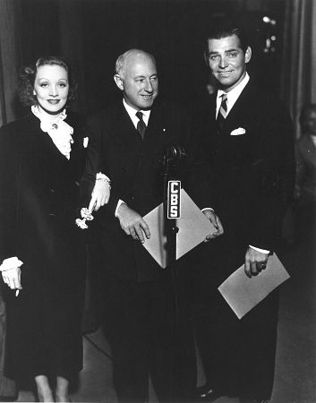 Marlene Dietrich, Cecil B. DeMille, Clark Gable, c. 1932.