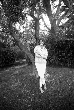 Rita Hayworth at home in Beverly Hills