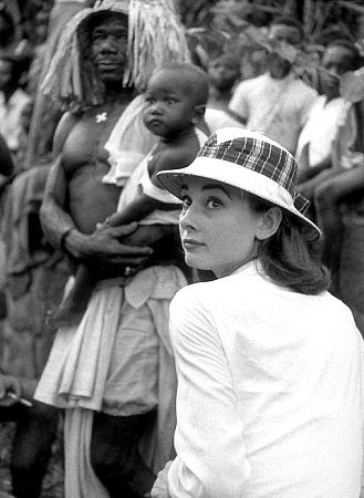 33-2266 Audrey Hepburn on location during filming of 