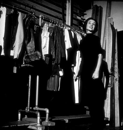 Audrey Hepburn backstage for a screen test in Los Angeles, CA, 1957.