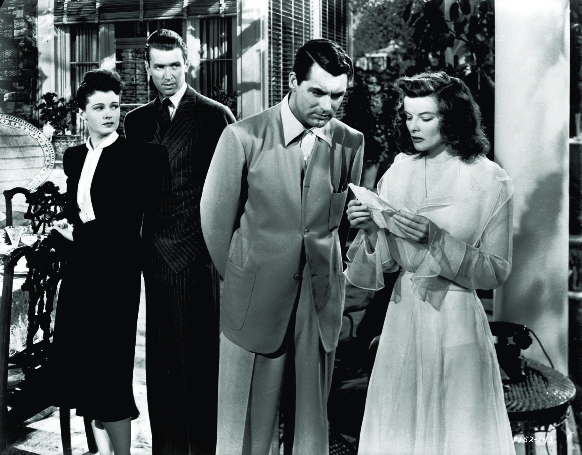 Still of Cary Grant, Katharine Hepburn, James Stewart and Ruth Hussey in The Philadelphia Story (1940)