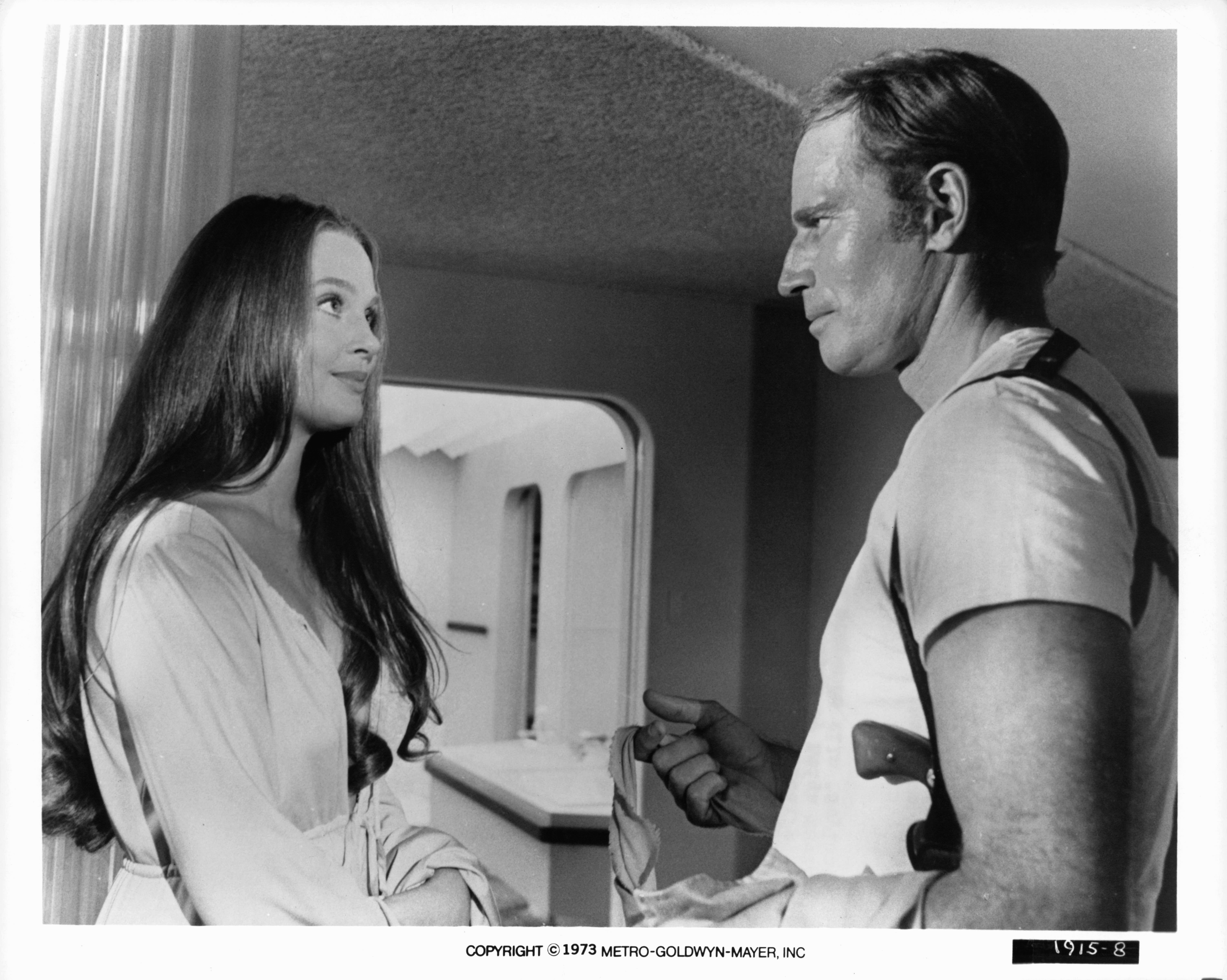 Still of Charlton Heston and Leigh Taylor-Young in Soylent Green (1973)