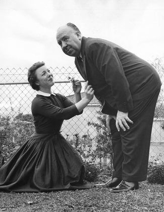 Alfred Hitchcock with daughter Patricia circa 1955