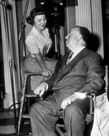 Alfred Hitchcock andhis daughter Patricia on the set of 