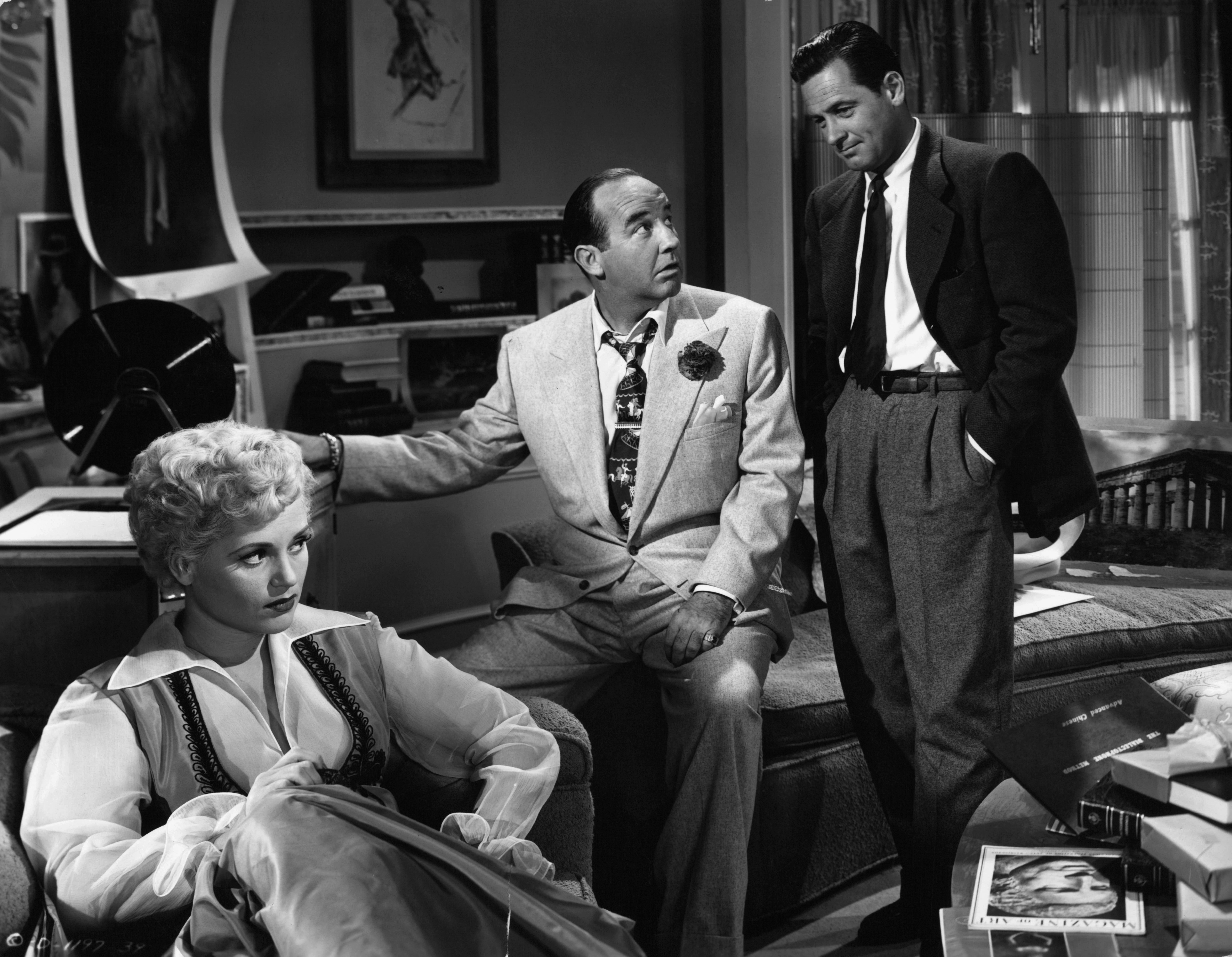 Still of William Holden, Broderick Crawford and Judy Holliday in Born Yesterday (1950)