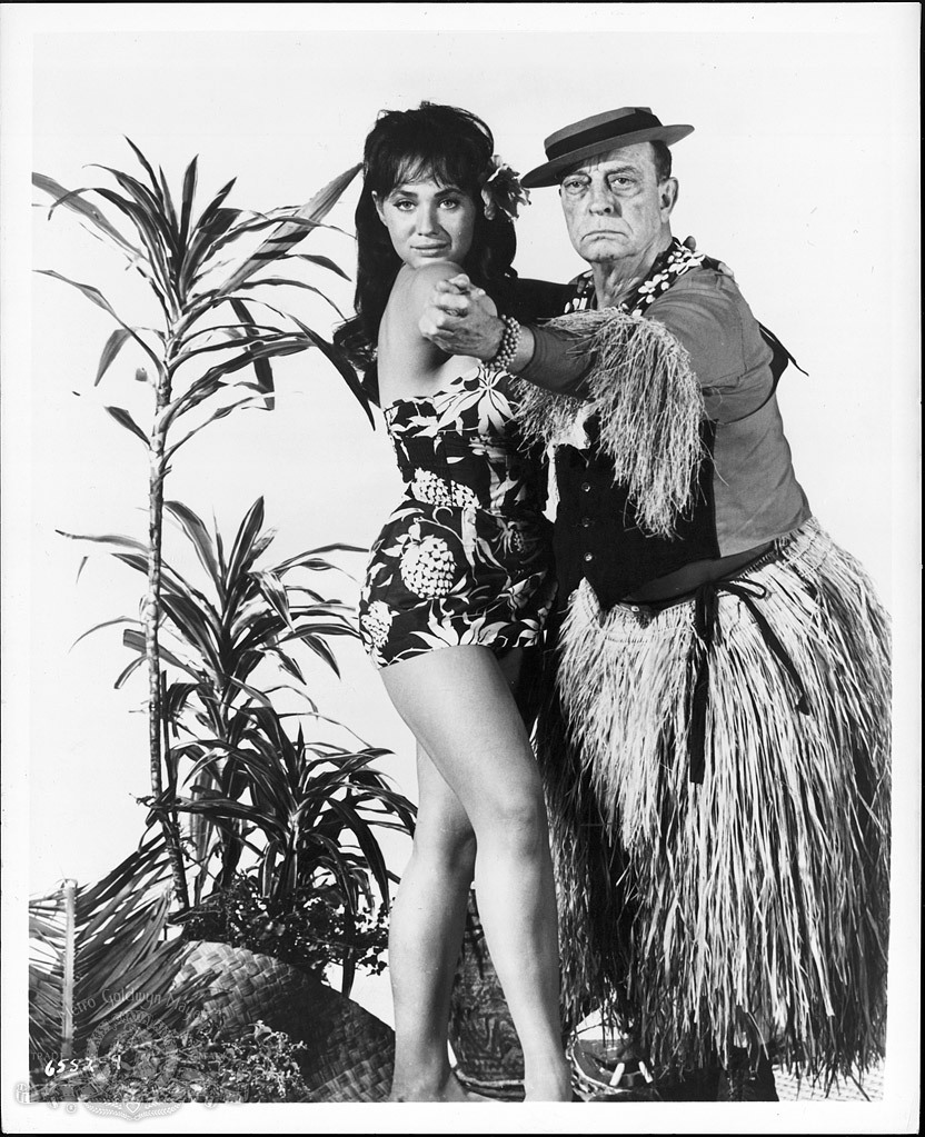 Still of Buster Keaton and Bobbie Shaw Chance in How to Stuff a Wild Bikini (1965)