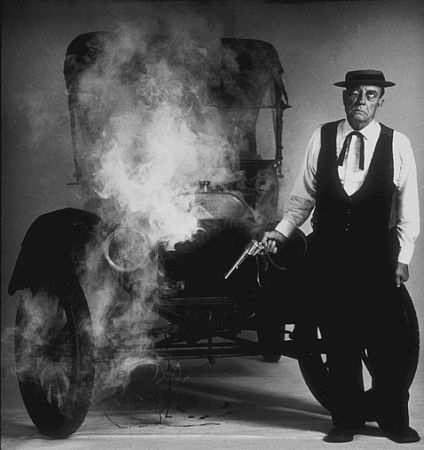 Buster Keaton with a Model T Ford, 1964.