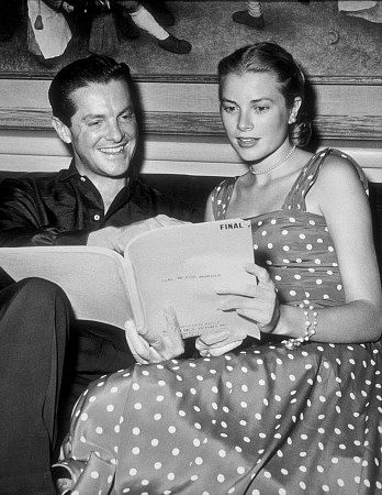 Grace Kelly and Robert Cummings rehearsing for the move 